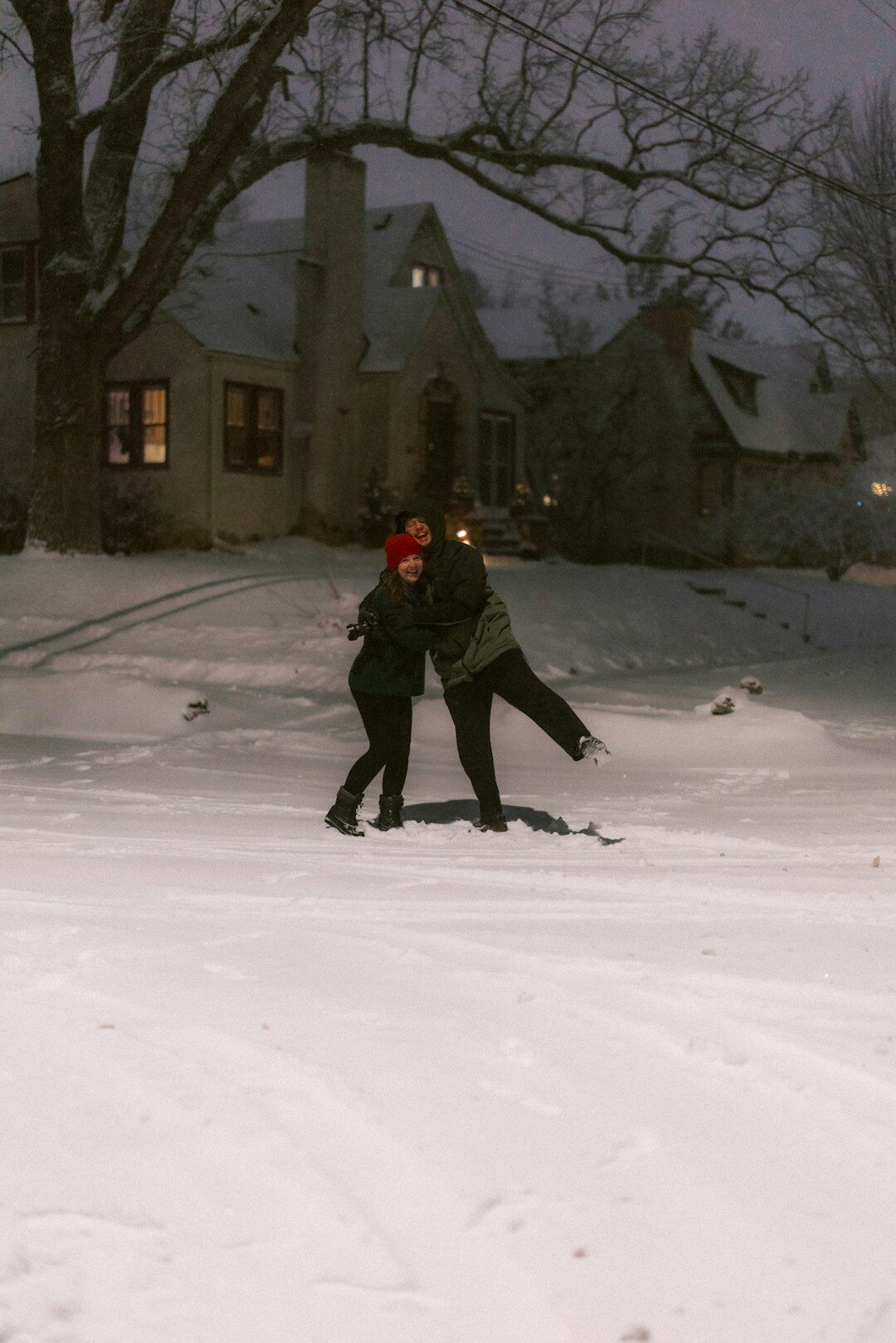 senior couple in cozy neighborhood